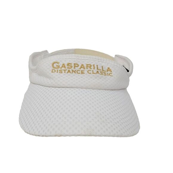Nike‎ Gasparilla Distance Classic White Visor Bank of America Gold Swoosh OSFA - Picture 1 of 6